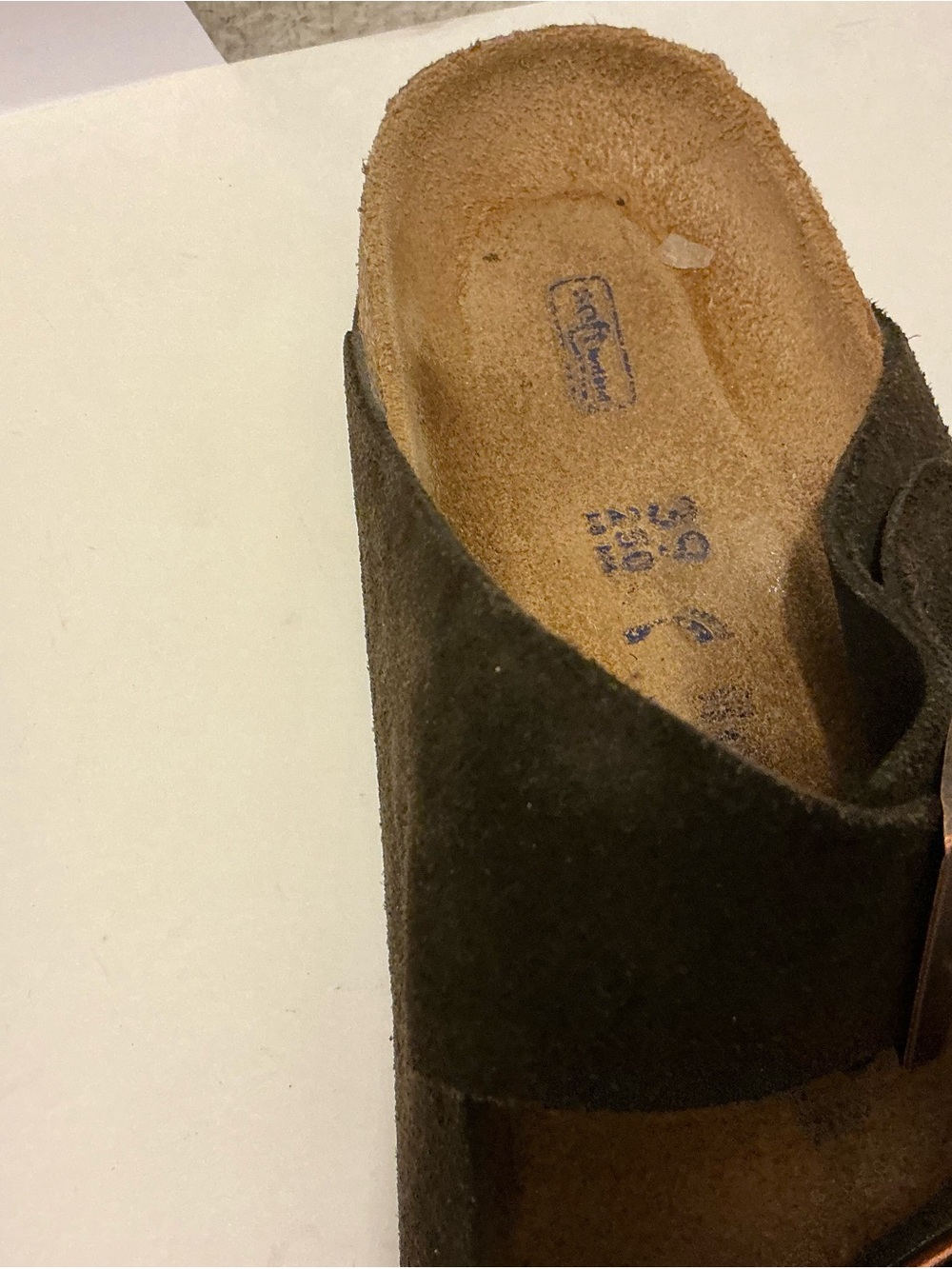 Birkenstock Two-Strap Suede softbed Slide Sandal - Dark Brown 39 - Picture 5 of 9